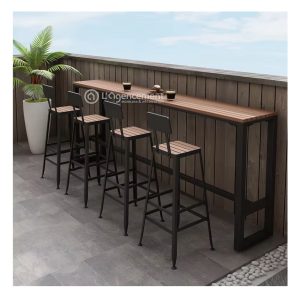 TABLE HAUTE ALU & RESINE