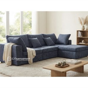 CANAPE DROIT + POUF ELBIE